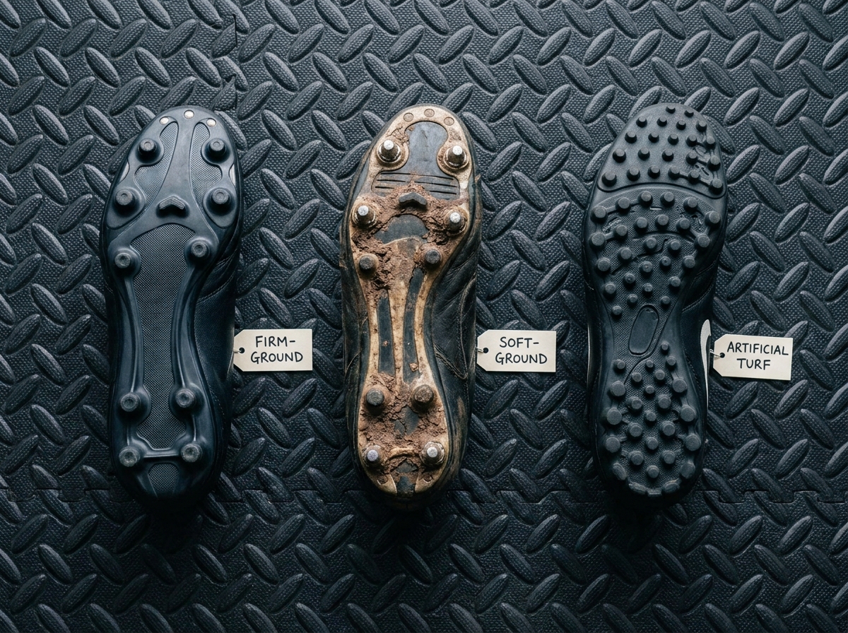 Comparatif de trois types de crampons football terrain naturel synthétique et souple