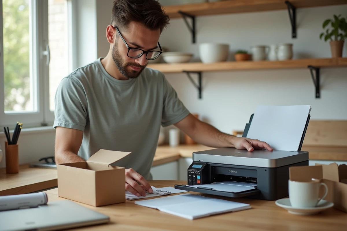Jeune homme posant des cartouches d